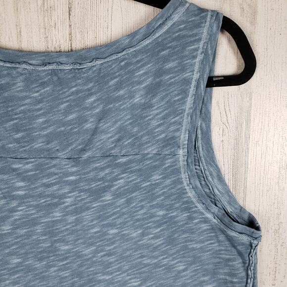 NWOT Mod-O-Doc Blue Distressed Knit Tank Mini Sleeveless Dress Women's - Picture 11 of 12